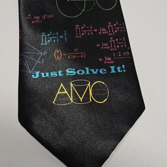 {American Mathematics Competitors} Men's Mathematical Equations Black Tie - Picture 3 of 6